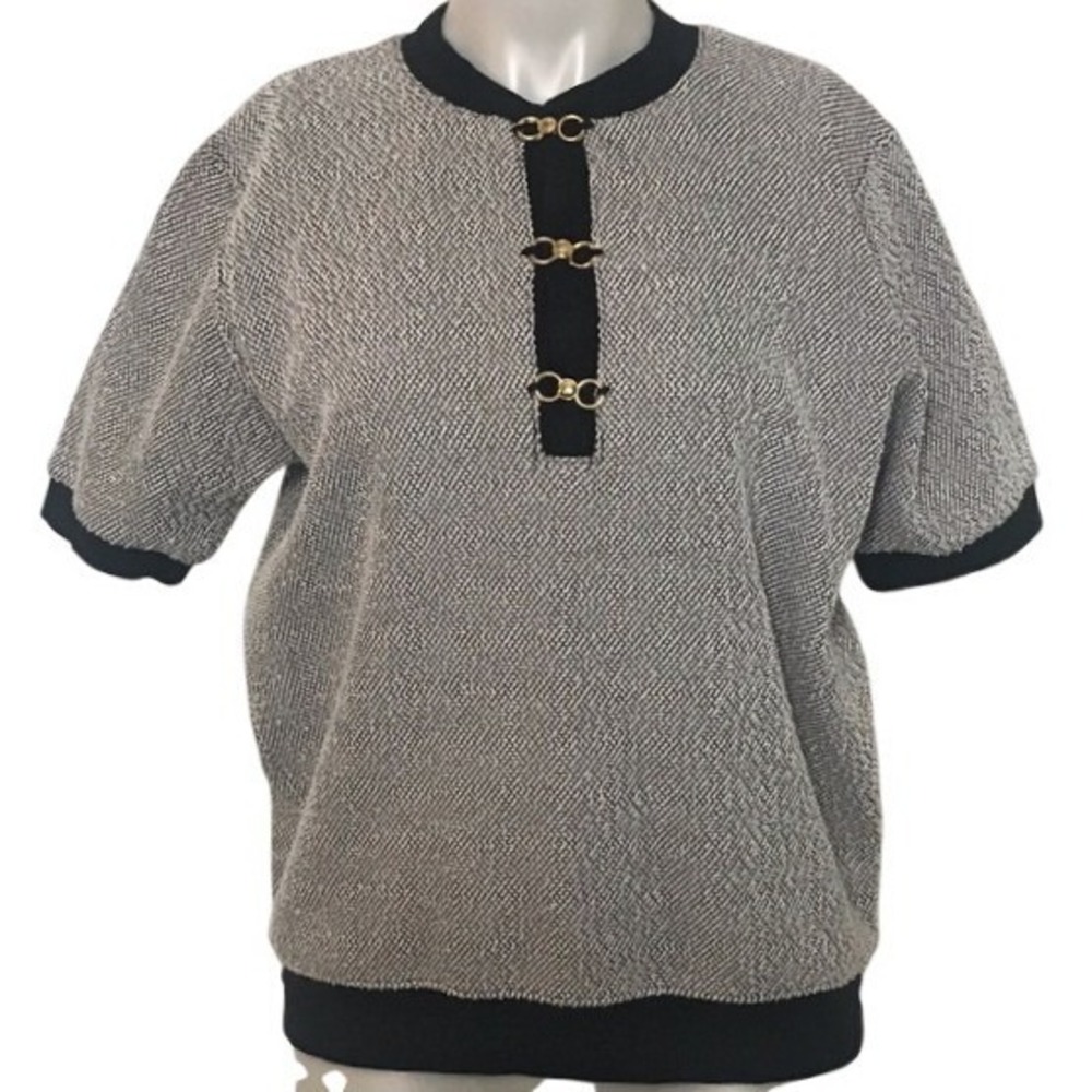 SALT & PEPPER SHORT SLEEVE SWEATER TOP